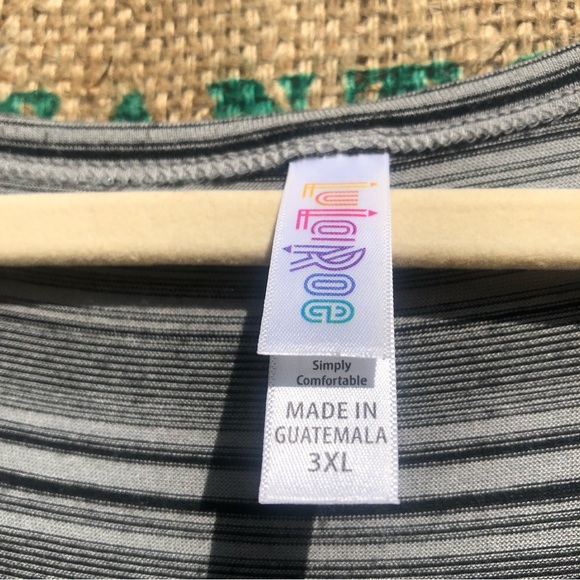 LLR BodyCon Julia Dress Grey with Black Stripes Size 3x Like New! - Picture 5 of 6